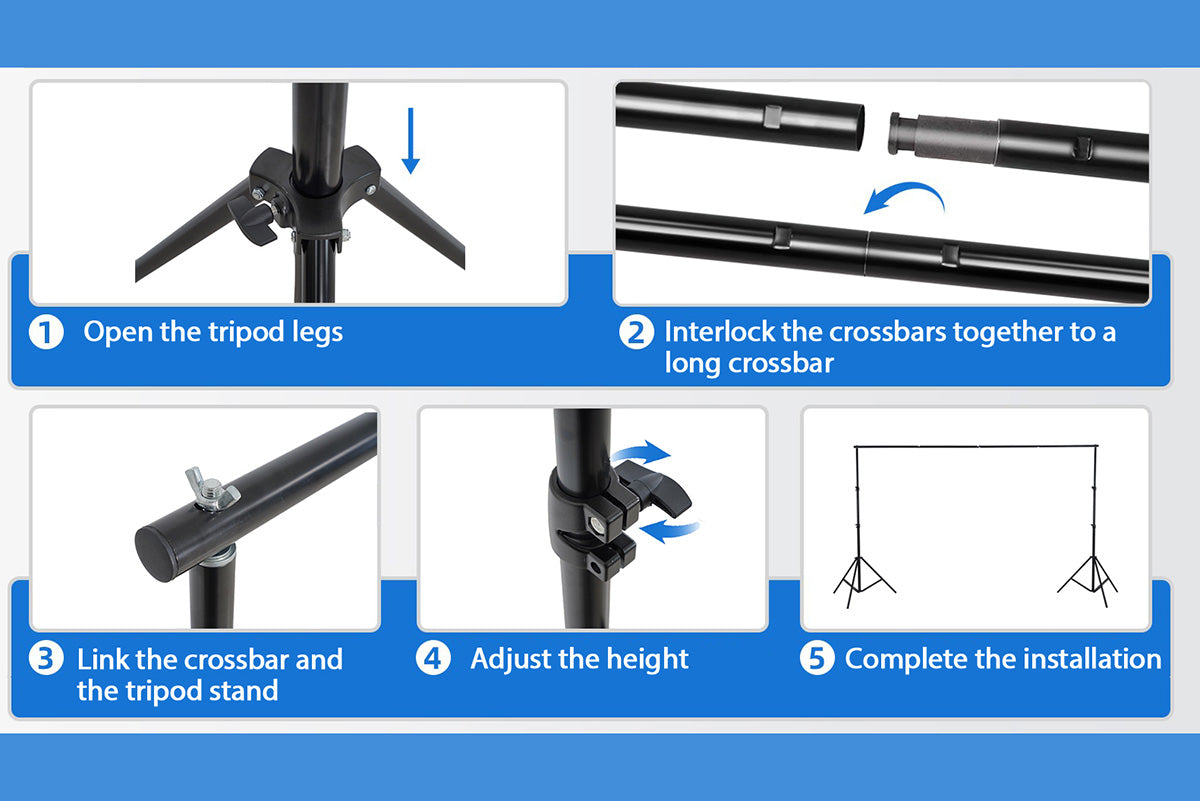 3x4m Adjustable Backdrop Stand Frame Kit for Photography Studio