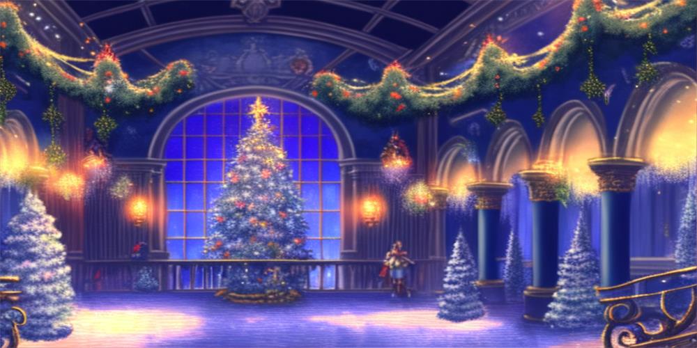 Clotstudio Palace Hall Casinocastle Christmas Large Size Stage Backdrop-26