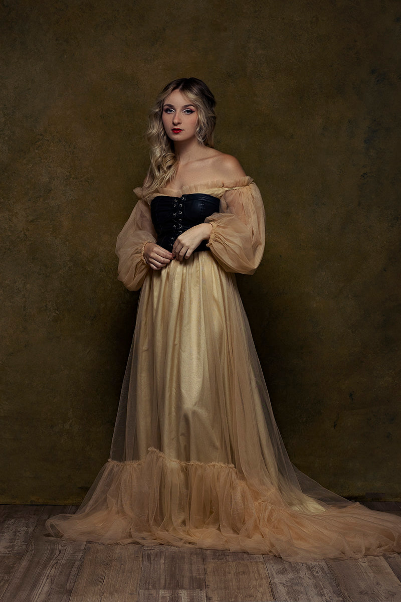 Clotstudio #137 hand-painted canvas backdrop in dark grayish textured, perfect for portrait photography