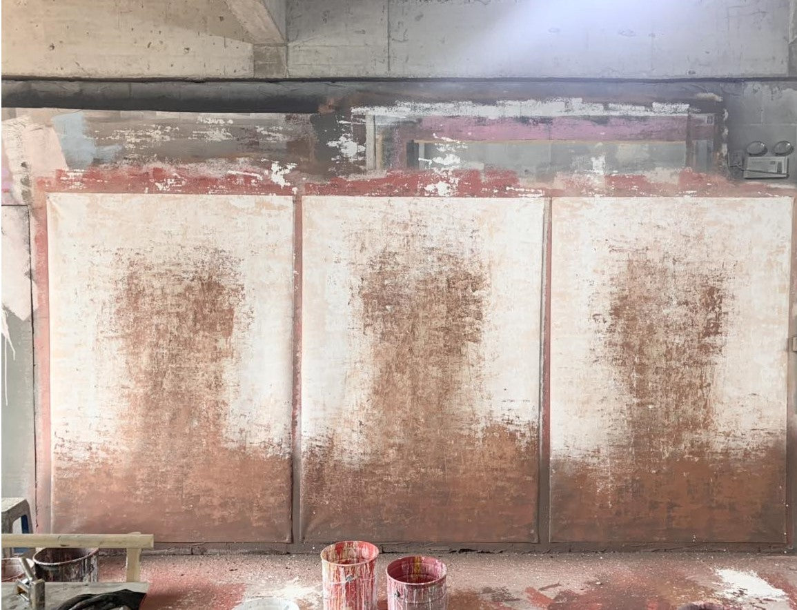 IN STOCK-Clotstudio Abstract Beige Spray Textured Hand Painted Canvas Backdrop #clot49