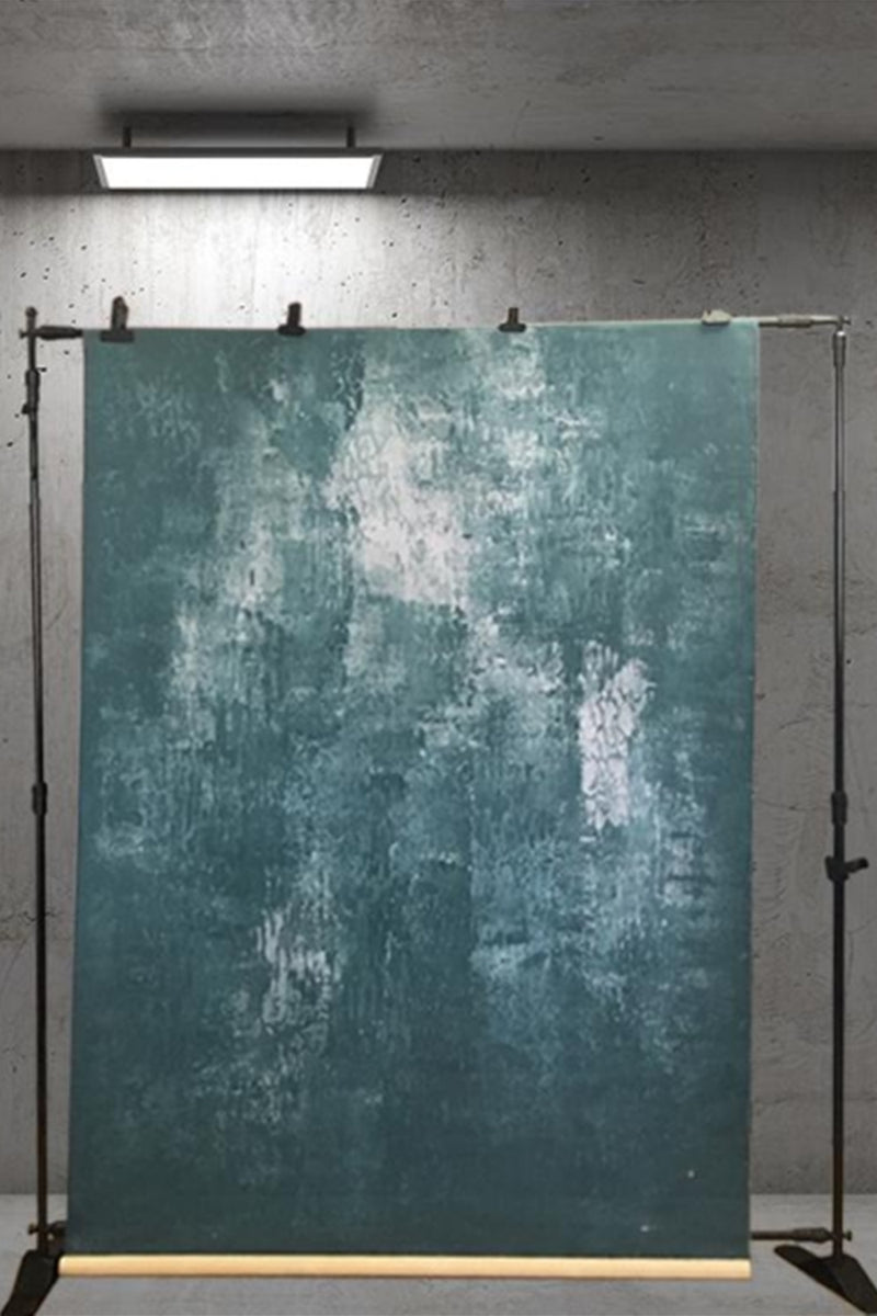 Clotstudio Abstract Teal Grey Spray Textured Hand Painted Canvas Backdrop #clot 2