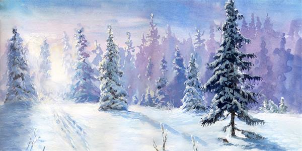 Clotstudio Snow Tree Whimsical Large Size Stage Backdrop-9