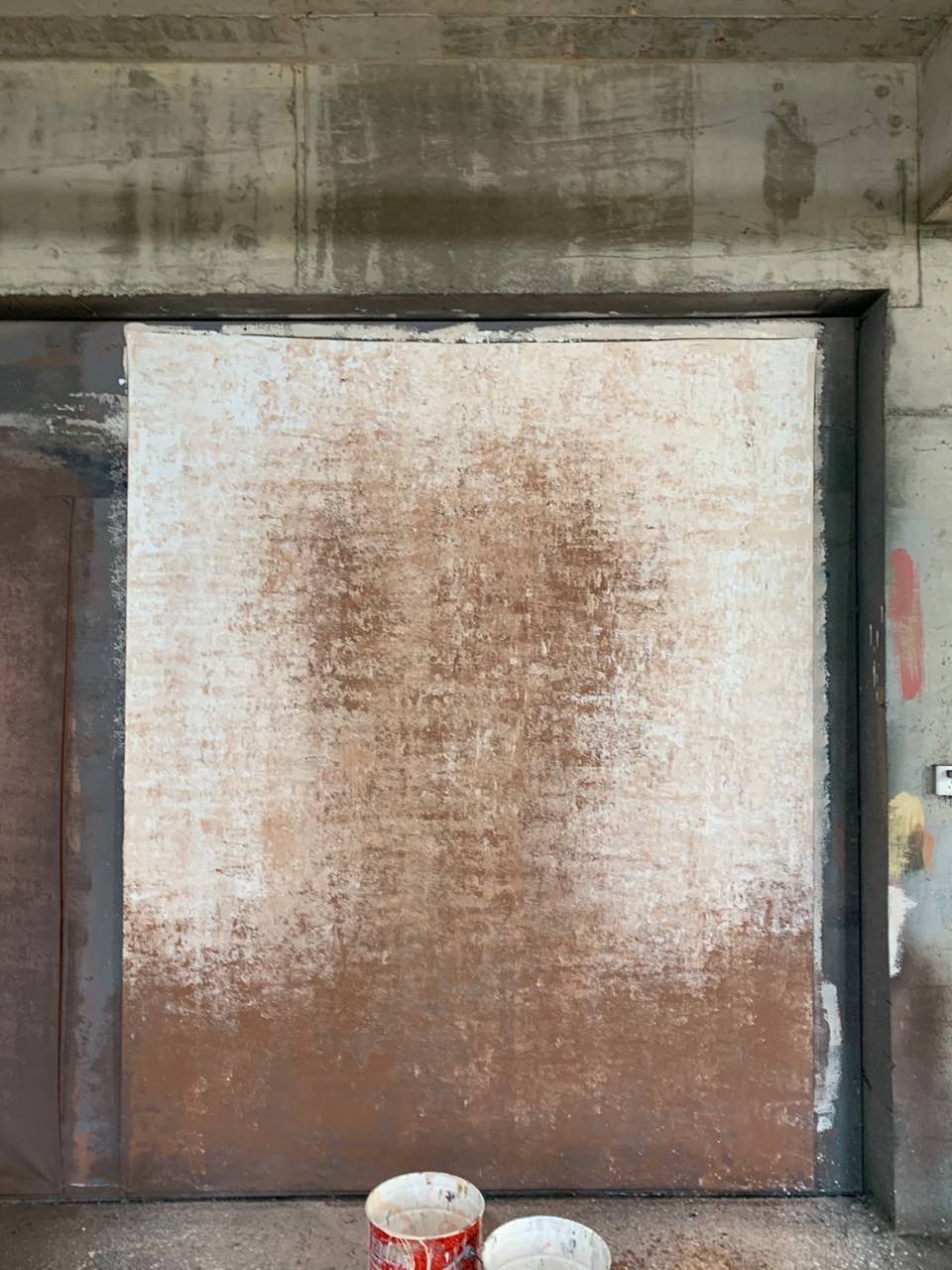 IN STOCK-Clotstudio Abstract Beige Spray Textured Hand Painted Canvas Backdrop #clot 49