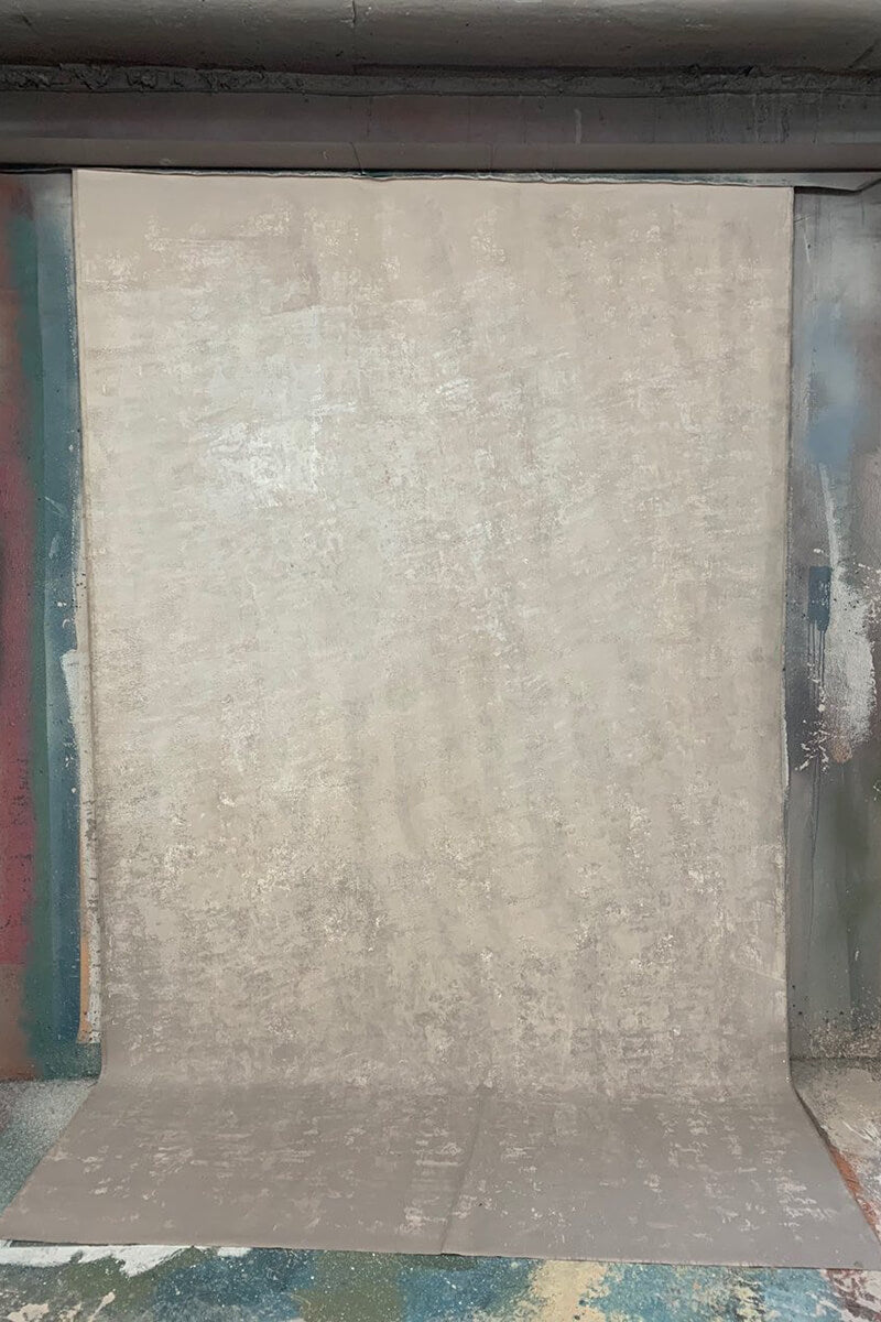 Clotstudio Abstract Grey Beige Mid Textured Hand Painted Canvas Backdrop #clot 110