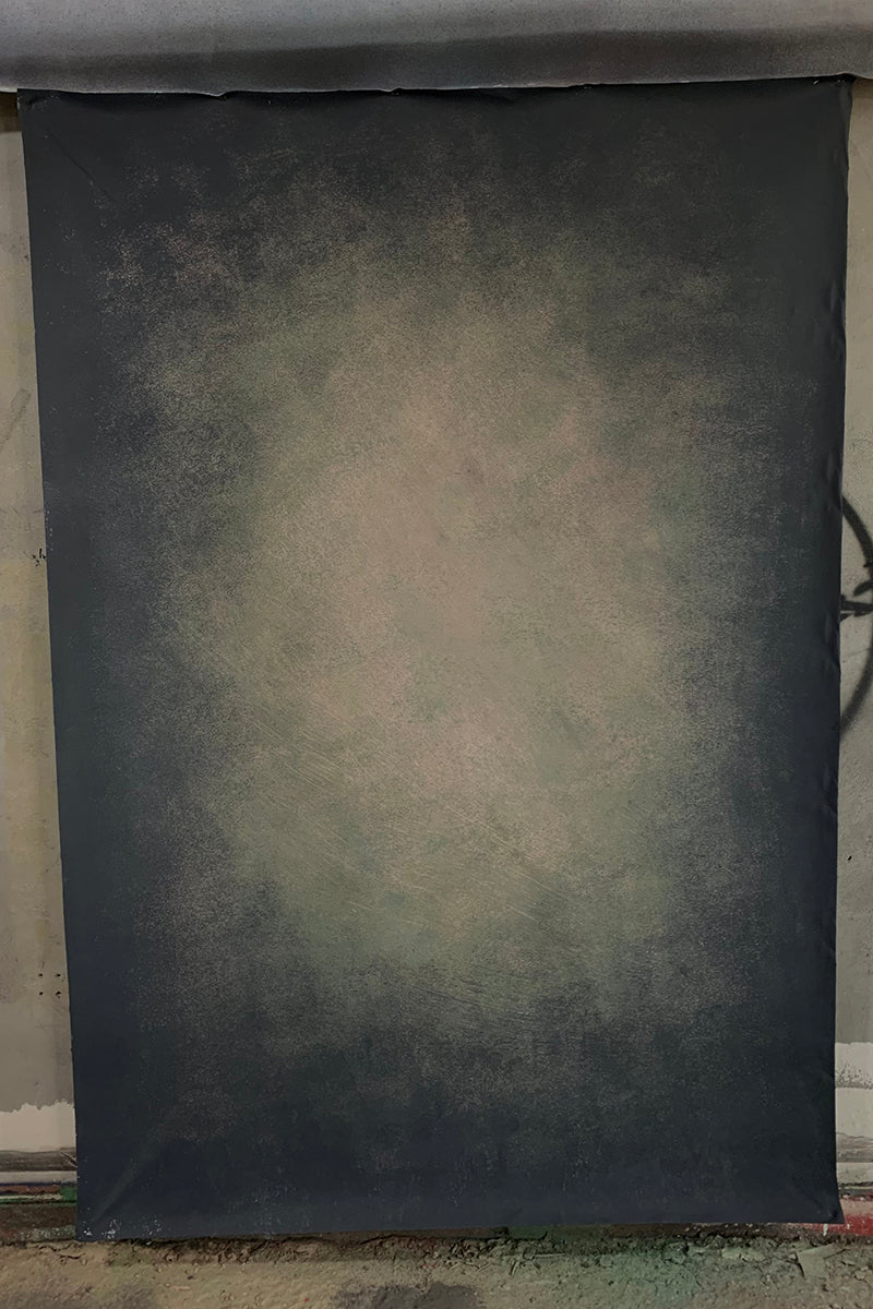 Clotstudio #446 hand-painted canvas backdrop in black beige textured, perfect for portrait photography