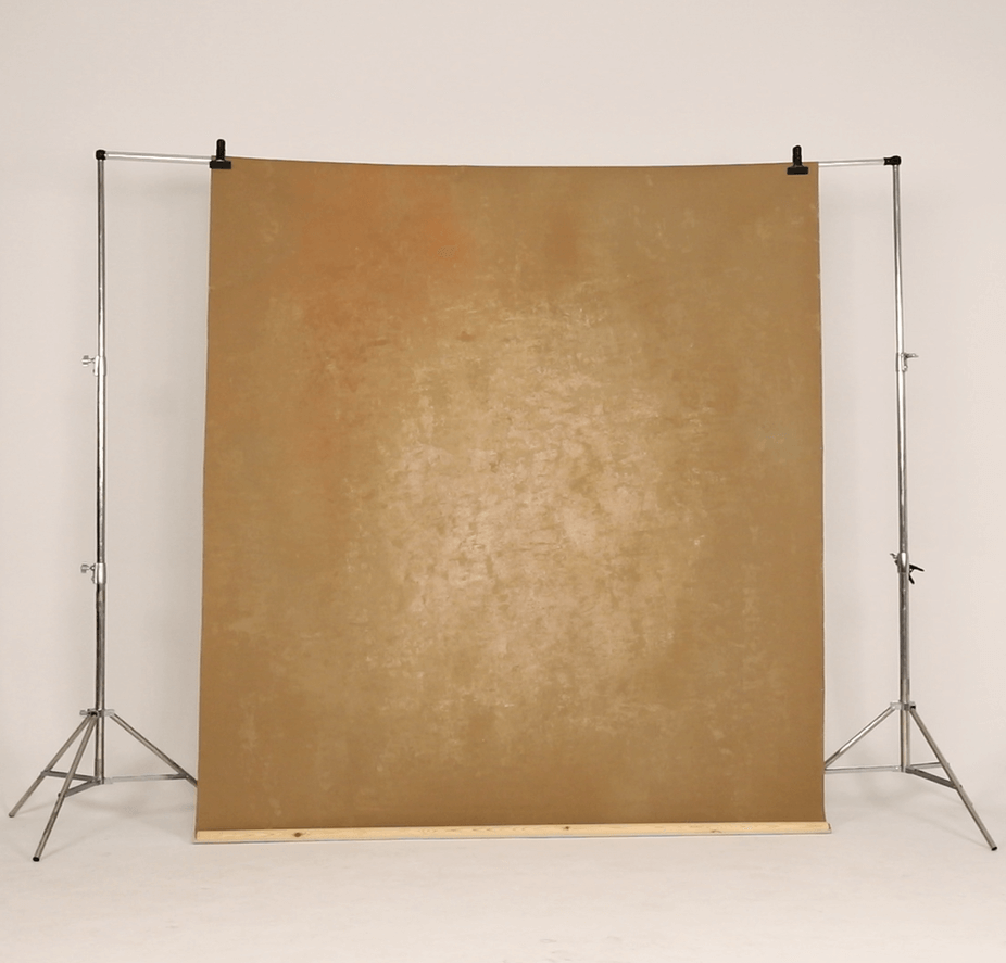 Clotstudio #143 hand-painted canvas backdrop in dark moderate orange textured, perfect for portrait photography