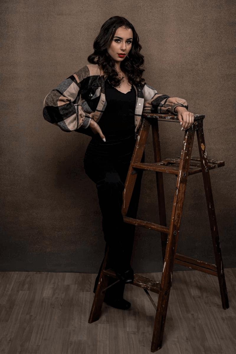 Clotstudio #256 hand-painted canvas backdrop in gray brown textured, perfect for portrait photography