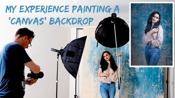 Hand Painted Canvas Backdrops - BTS Photoshoot Clot Studio with Godox AD300PRO