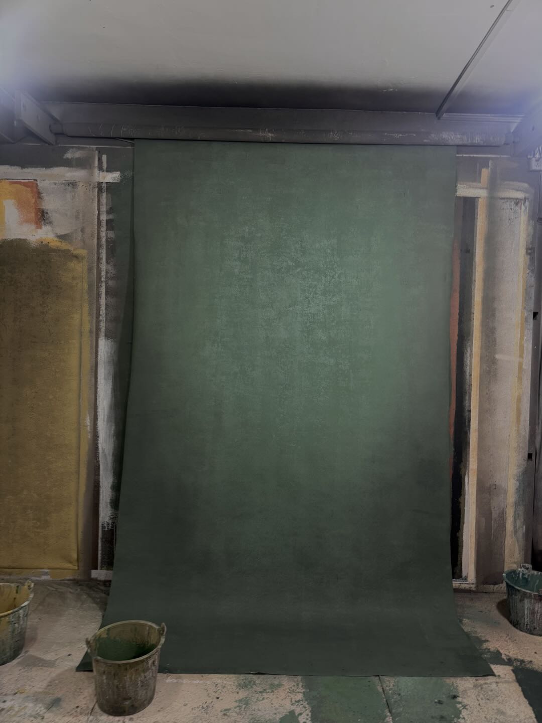 Clotstudio Abstract Dark Green Textured Hand Painted Canvas Backdrop #clot483
