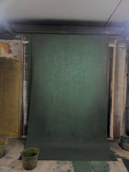 Clotstudio Abstract Dark Green Textured Hand Painted Canvas Backdrop #clot483