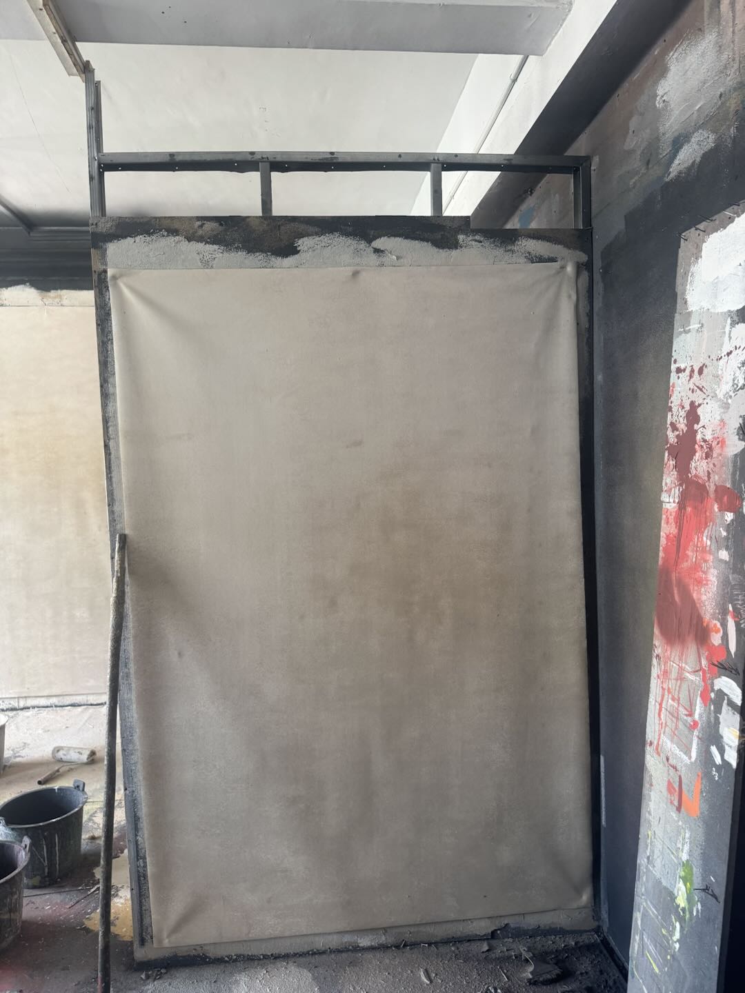 IN STOCK-Clotstudio Abstract Cream Textured Hand Painted Canvas Backdrop #clot460