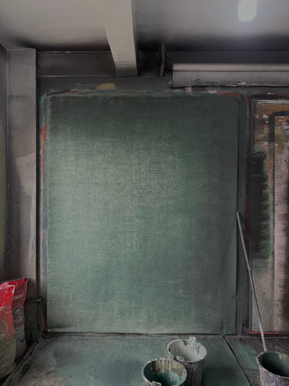 Clotstudio Graugrün strukturierter handbemalter Leinwandhintergrund #clot501