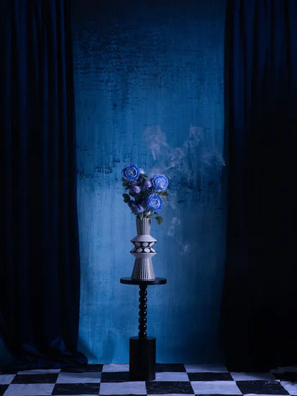Clotstudio Blue Textured Hand Painted Canvas Backdrop #clot511