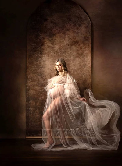 Clotstudio Vintage Brown Coarse Grained Hand Painted Canvas Backdrop #clot571