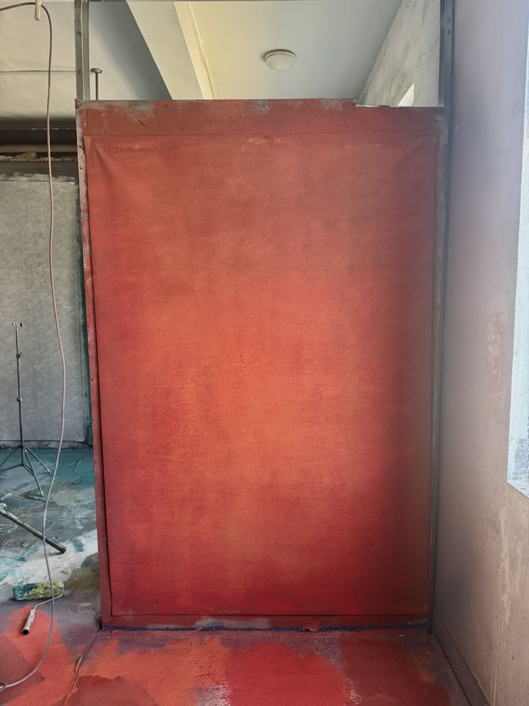 Clotstudio Abstract Brick Red Textured Hand Painted Canvas Backdrop #clot577
