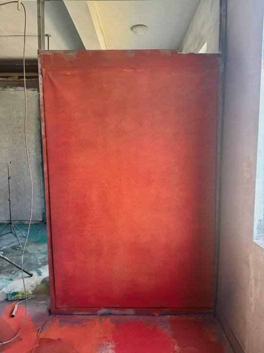 Clotstudio Abstract Brick Red Textured Hand Painted Canvas Backdrop #clot577