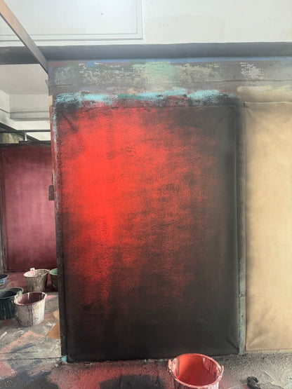 Clotstudio Red Black Textured Hand Painted Canvas Backdrop #clot537