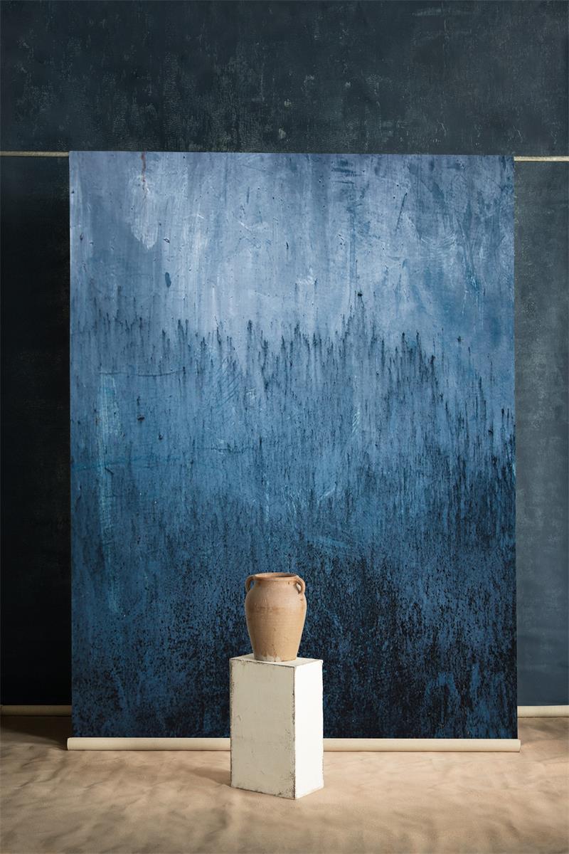 Clotstudio Blue Textured Hand Painted Canvas Backdrop #clot511