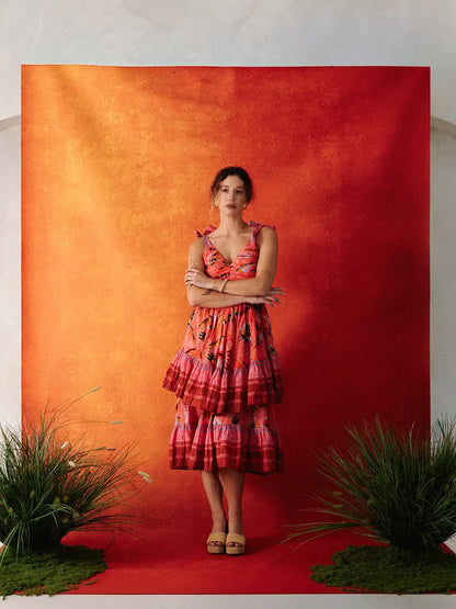 Toile de fond peinte à la main abstraite orange rouge texturée de Clotstudio #clot198