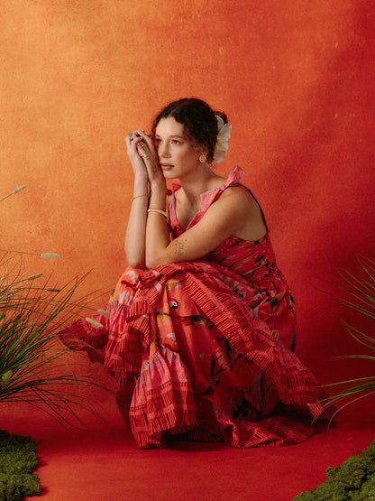 Toile de fond peinte à la main abstraite orange rouge texturée de Clotstudio #clot198