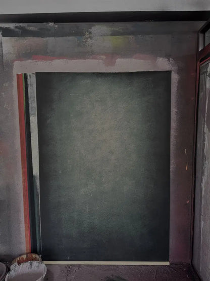 AUF LAGER-Clotstudio Abstrakt Schwarz Grau Strukturierte handbemalte Leinwand Kulisse #clot484