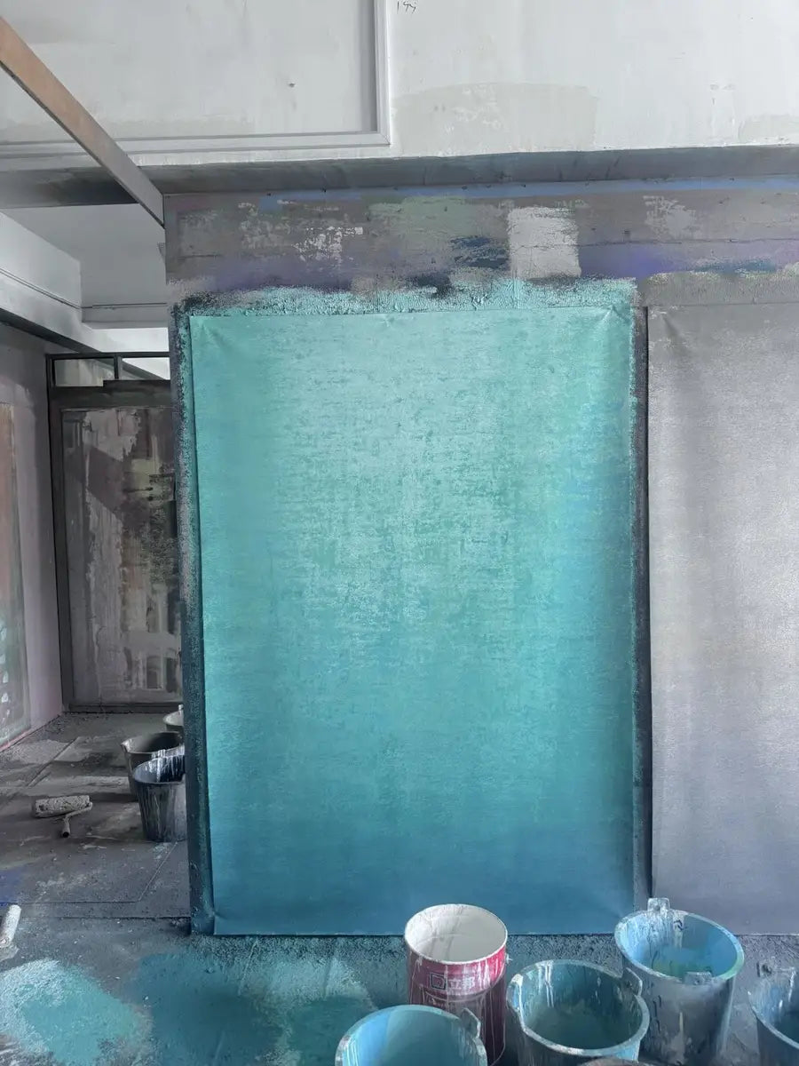 Toile de fond texturée peinte à la main abstraite vert lac de Clotstudio #clot492