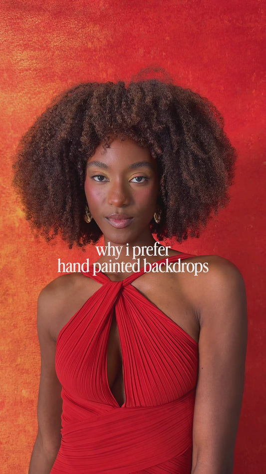 Clotstudio Abstract Orange Red Textured Hand Painted Canvas Backdrop #clot198