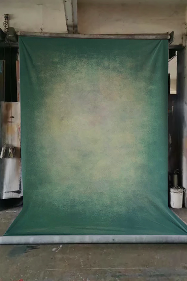 Clotstudio Abstract Green Textured Hand Painted Canvas Backdrop #clot220