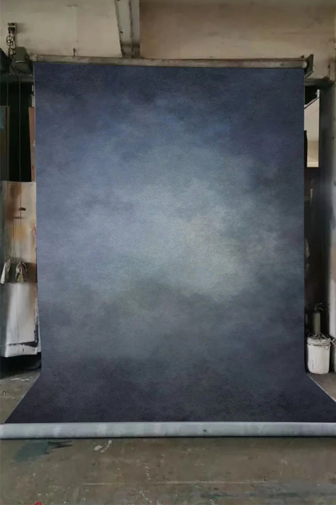 Clotstudio Abstract Blue Grey Black Textured Hand Painted Canvas Backdrop #clot479