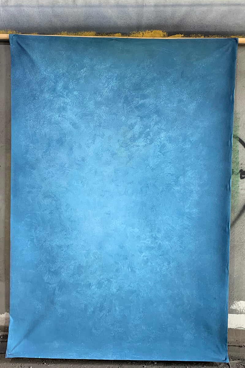 Clotstudio Abstract Blue Textured Hand Painted Canvas Backdrop #clot458