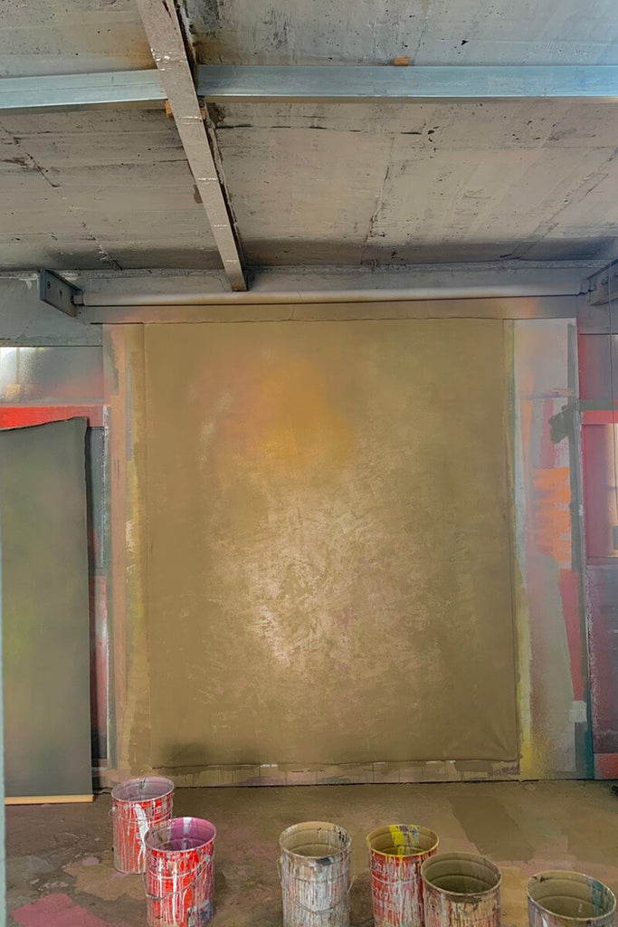 RTS-Clotstudio Abstract Grayish Orange Texture Hand Painted Canvas Backdrop #clot 80