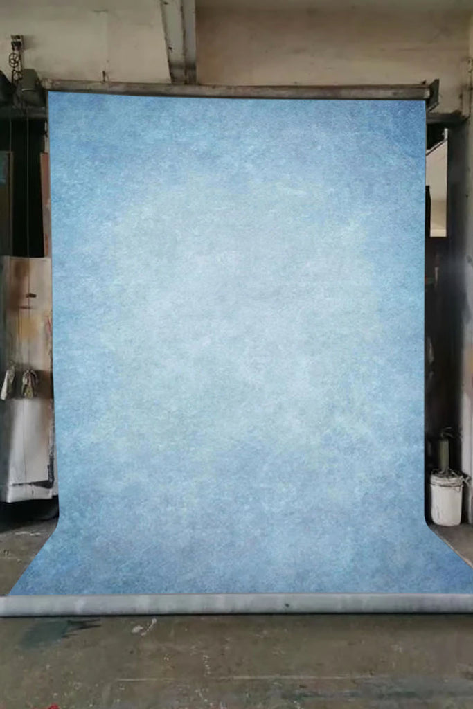 Clotstudio Abstract Light Blue Textured Hand Painted Canvas Backdrop #clot473