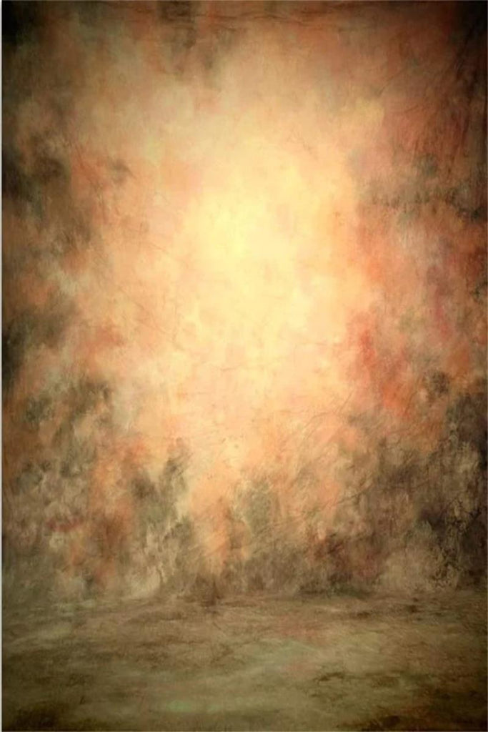 Clotstudio Abstract Orange Brown Textured Hand Painted Canvas Backdrop #clot481