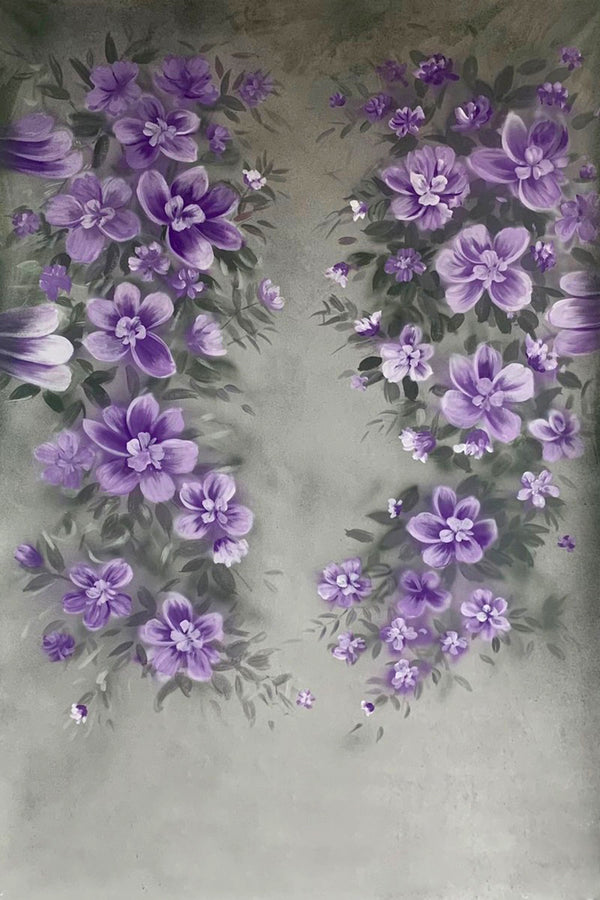 Clotstudio Fine Art Purple Flower Hand Painted Backdrop #clot468
