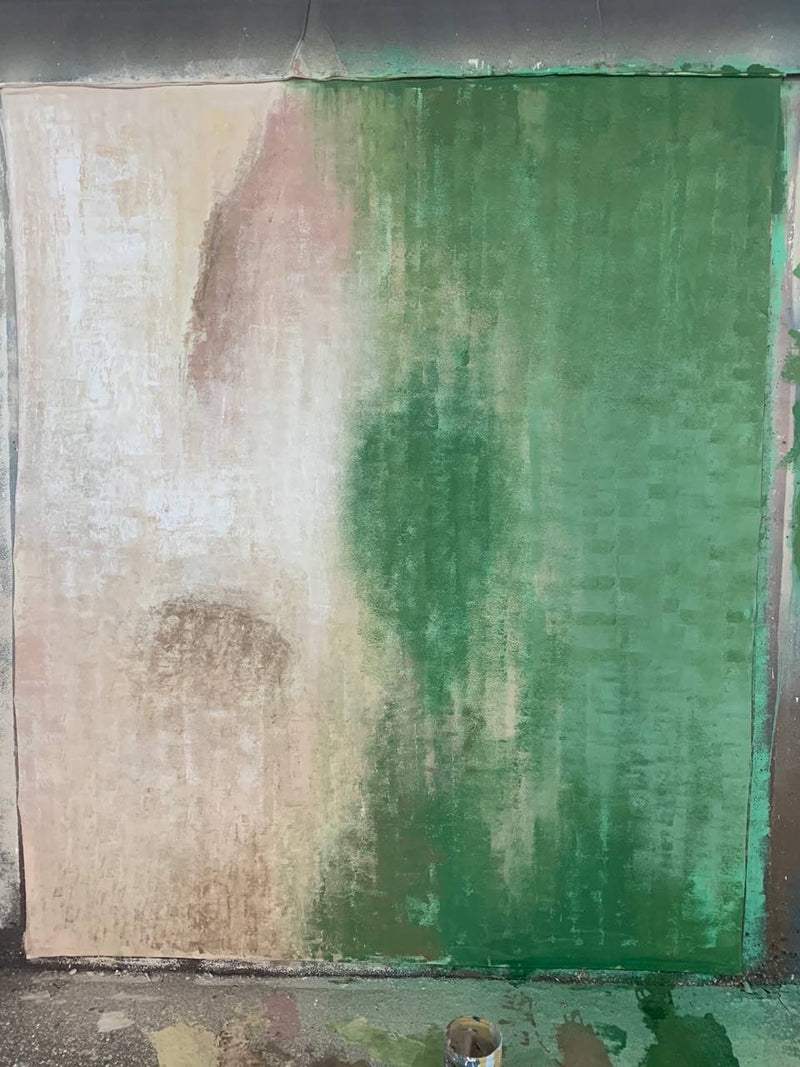 Clotstudio Abstract Beige Green Soft Texture Hand Painted Canvas Backdrop #clot 72