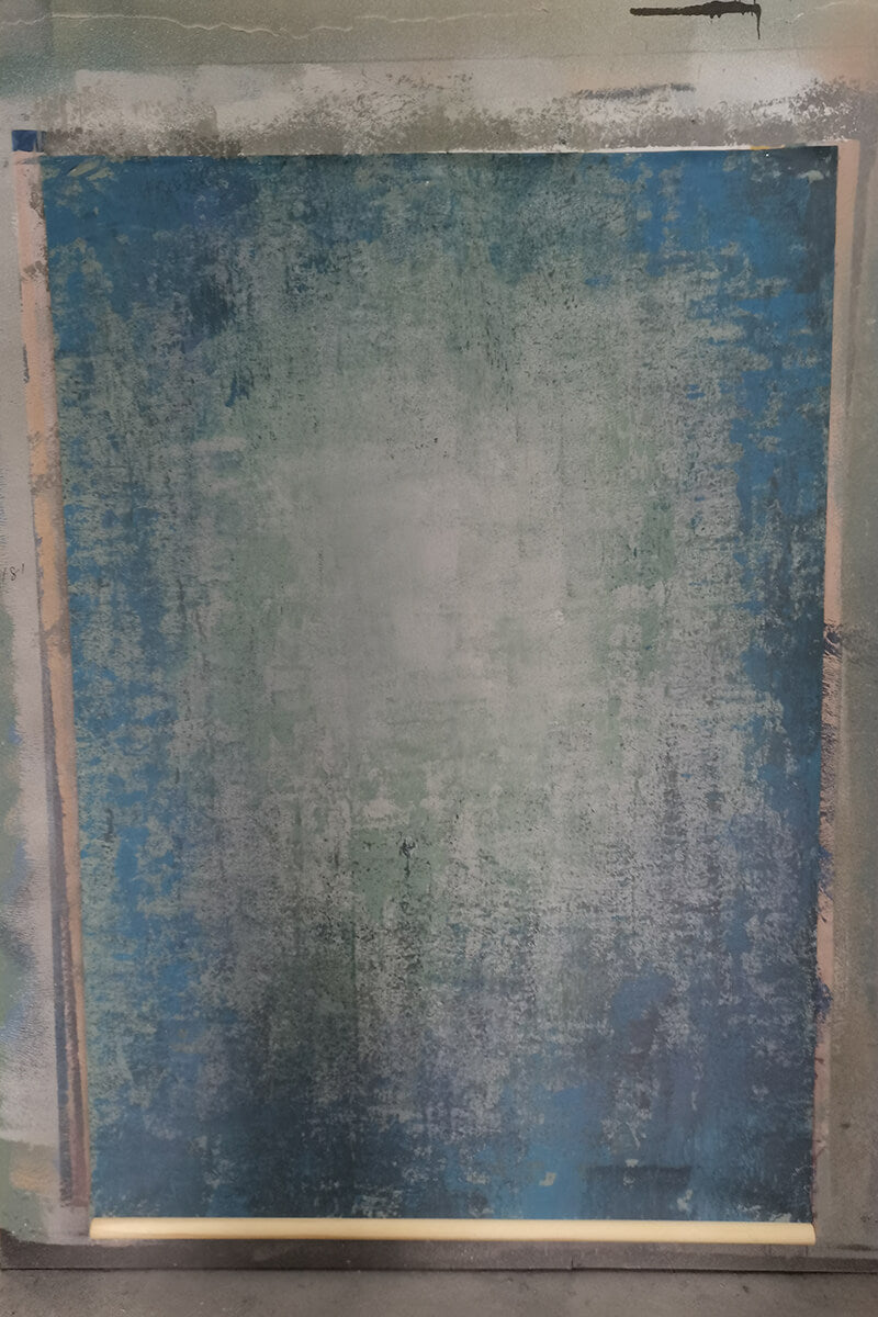 Clotstudio Abstract Blue Textured Hand Painted Canvas Backdrop #clot181