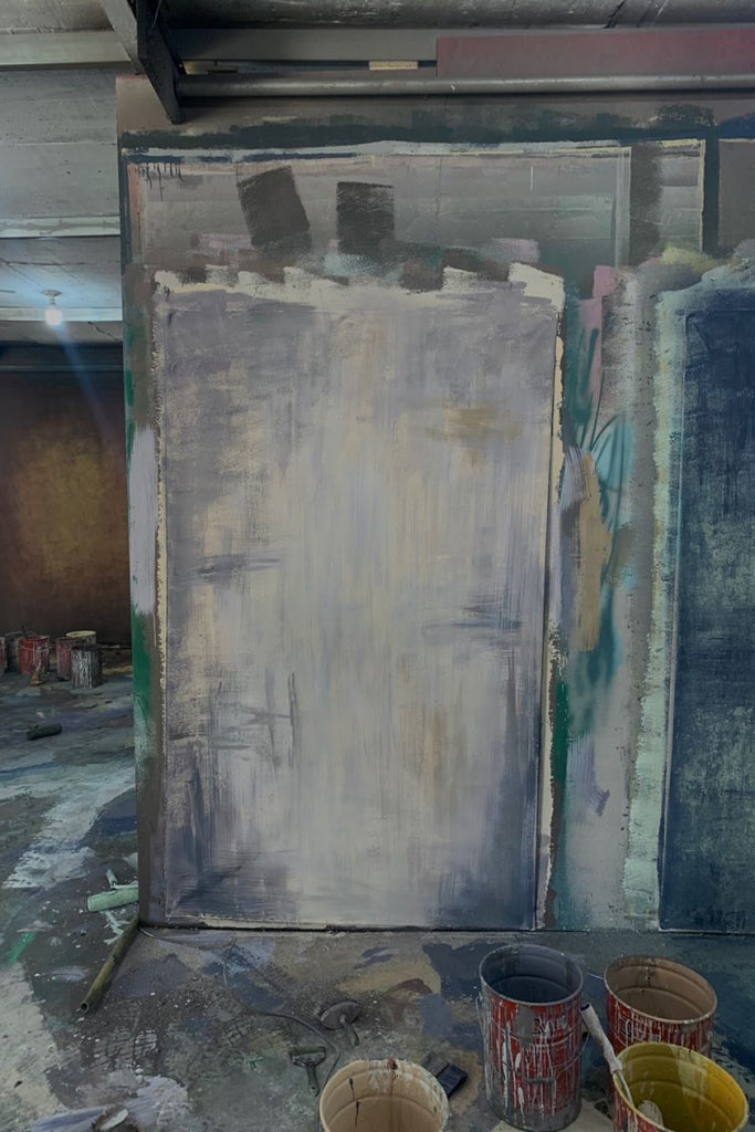 Clotstudio Abstract Gray Textured Hand Painted Canvas Backdrop #clot252