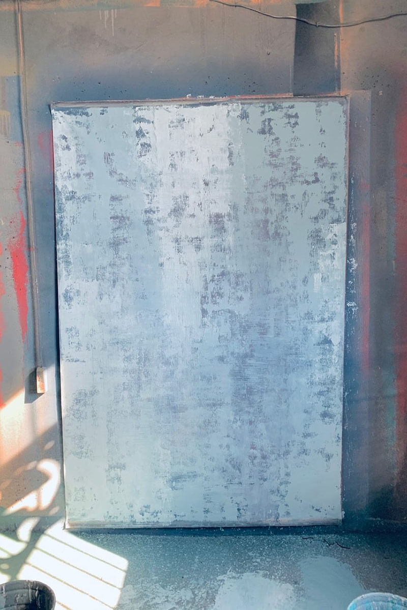 Clotstudio Abstract Grey Blue Textured Hand Painted Canvas Backdrop #clot 114