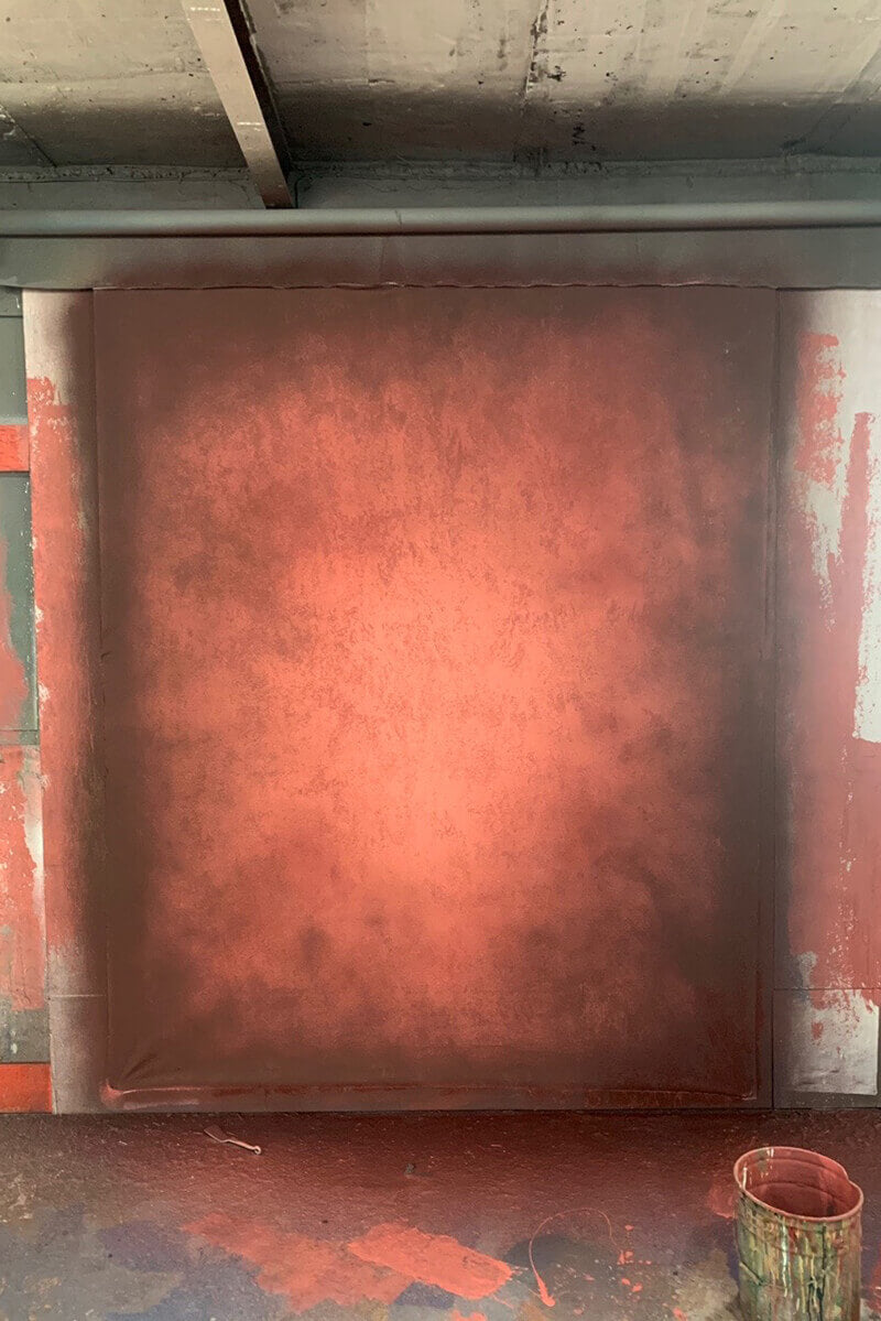 Clotstudio Abstract Warm Orange Red Mid Textured Hand Painted Canvas Backdrop #clot 120