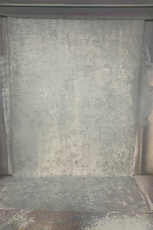 Clotstudio Abstract Grey Mid Textured Hand Painted Canvas Backdrop #clot 127