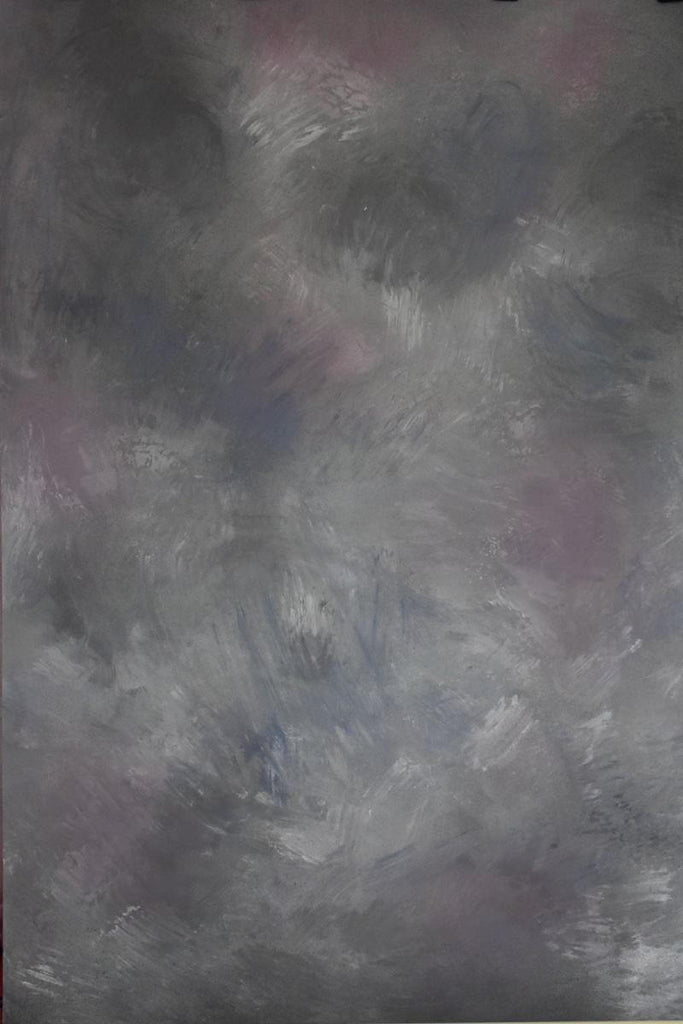 Clotstudio Abstract Grey with Purple and Black Texture Hand Painted Canvas Backdrop #clot 20