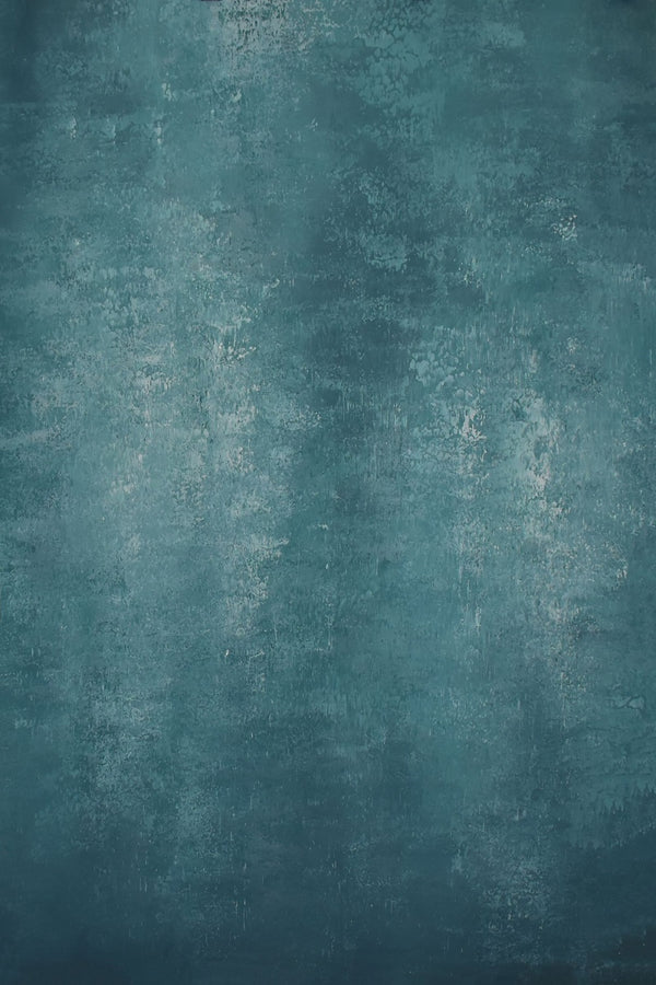 RTS-Clotstudio 5X7 ft & 7X9 ft Abstract Dark Cyan Texture Hand Painted Canvas Backdrop #clot 29