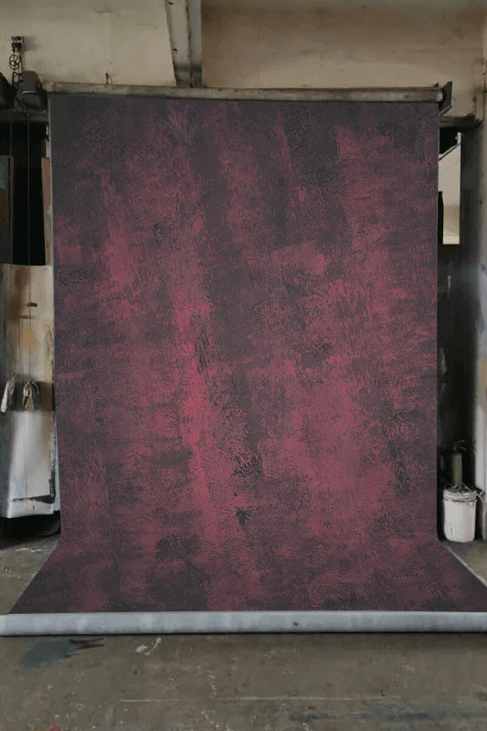 Clotstudio Abstract Dark Red Black Spray Textured Hand Painted Canvas Backdrop #clot 3