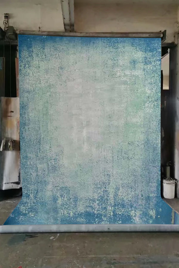 IN STOCK-Clotstudio Abstract Gray Blue Spray Textured Hand Painted Canvas Backdrop #clot 7