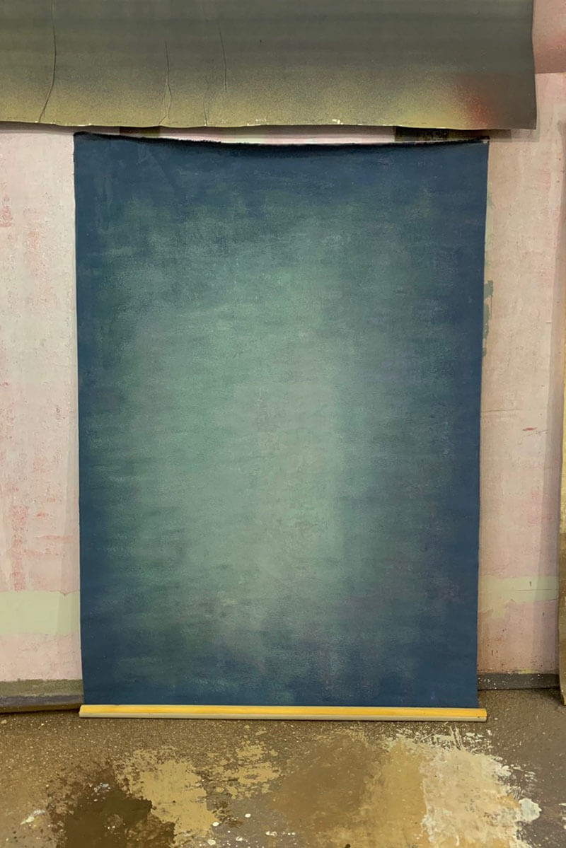 Clotstudio Abstract Grayish Blue Purple Soft Texture Hand Painted Canvas Backdrop #clot 78