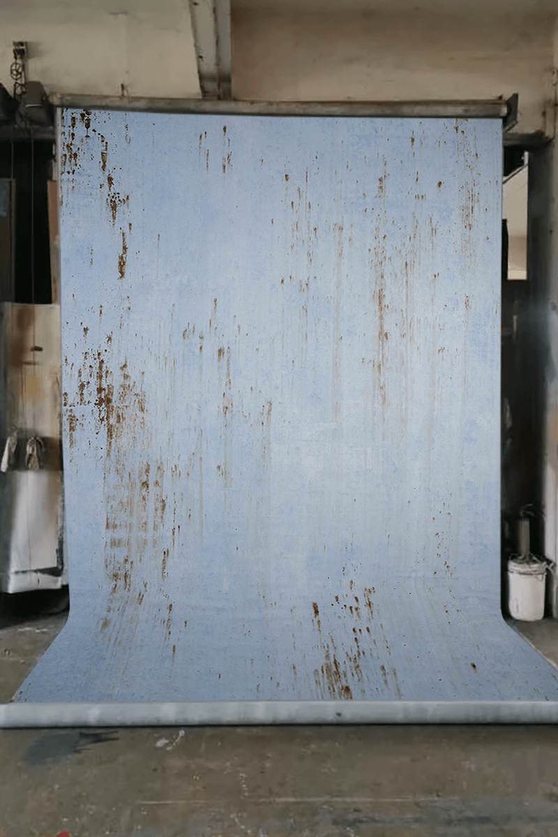 Clotstudio Abstract Grayish Cyan Textured Hand Painted Canvas Backdrop #clot 87