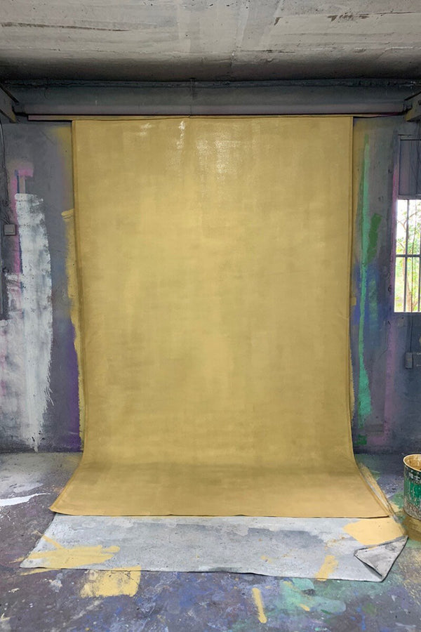 Clotstudio Abstract Bright Gold Textured Hand Painted Canvas Backdrop #clot 94