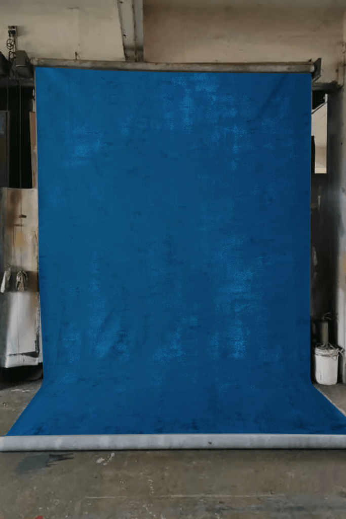 Clotstudio Abstract Blue Mid Textured Hand Painted Canvas Backdrop #clot 96