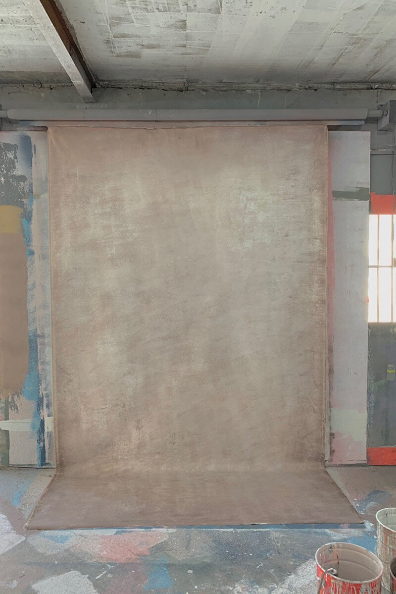 Clotstudio #99 hand-painted canvas backdrop in beige mid textured, perfect for portrait photography