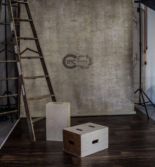 Clotstudio #55 hand-painted canvas backdrop in gray beige textured, perfect for portrait photography 